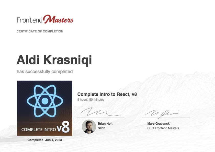 Complete Intro to React v8